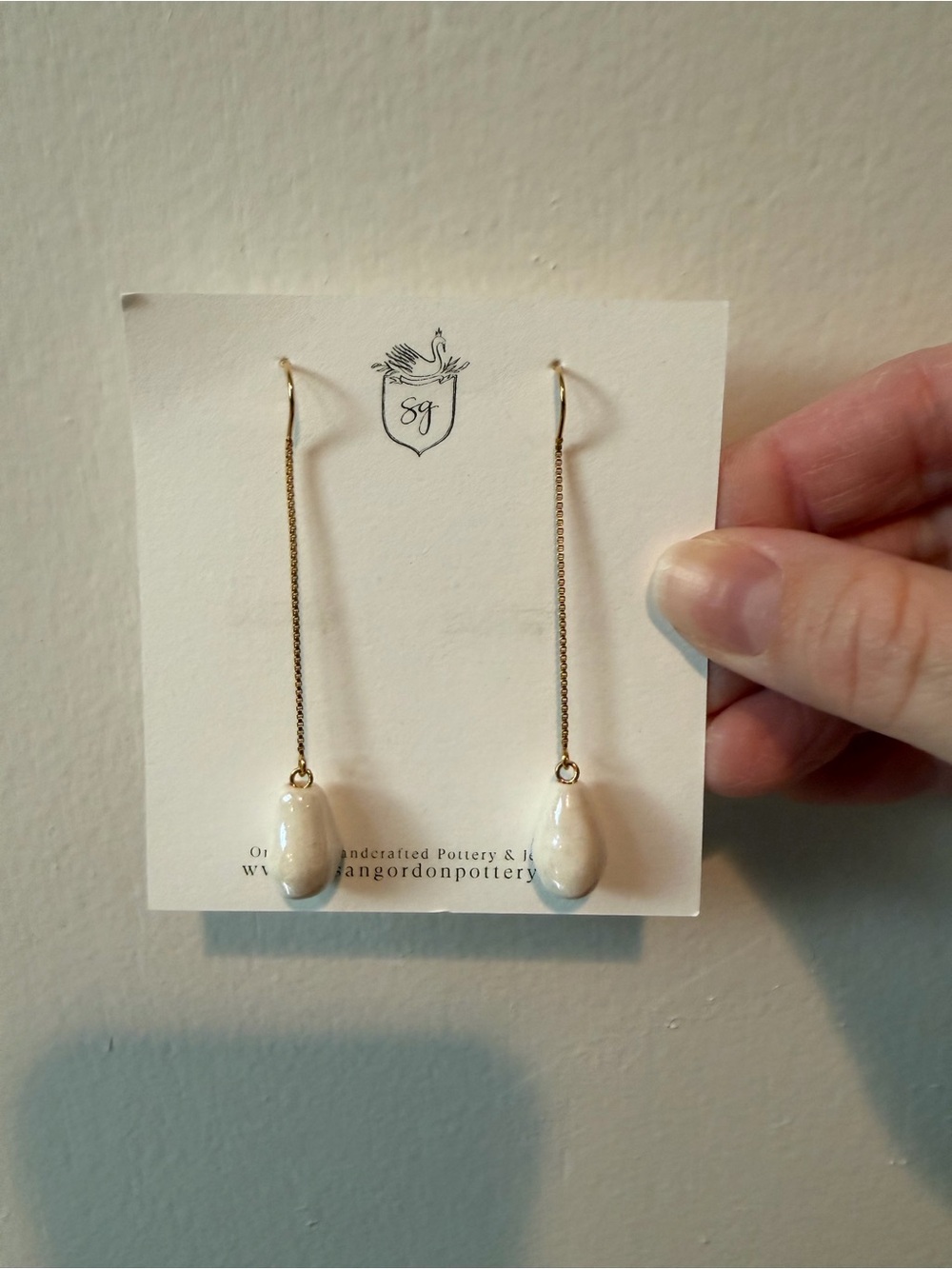 Susan Gordon Pottery Perla Threaders Earrings